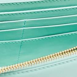 Pre Owned Bvlgari Turquoise Green Leather Serpenti Forever Maxi Chain Bag