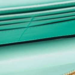 Pre Owned Bvlgari Turquoise Green Leather Serpenti Forever Maxi Chain Bag