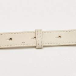 Pre Owned Bvlgari White Leather Serpenti Diamond Blast Shoulder Bag