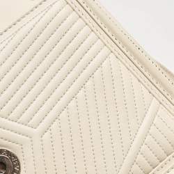 Pre Owned Bvlgari White Leather Serpenti Diamond Blast Shoulder Bag