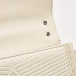 Pre Owned Bvlgari White Leather Serpenti Diamond Blast Shoulder Bag