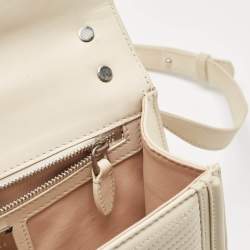 Pre Owned Bvlgari White Leather Serpenti Diamond Blast Shoulder Bag