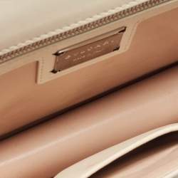 Pre Owned Bvlgari White Leather Serpenti Diamond Blast Shoulder Bag