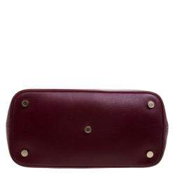 Pre Owned Bvlgari Burgundy Leather Isabella Rossellini Tote