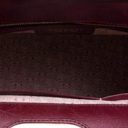 Pre Owned Bvlgari Burgundy Leather Isabella Rossellini Tote