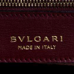 Pre Owned Bvlgari Burgundy Leather Isabella Rossellini Tote