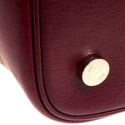 Pre Owned Bvlgari Burgundy Leather Isabella Rossellini Tote