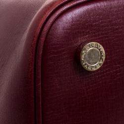 Pre Owned Bvlgari Burgundy Leather Isabella Rossellini Tote