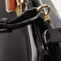 Pre Owned Bvlgari Black Patent and Leather Isabella Rossellini Tote