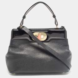 Pre Owned Bvlgari Black Patent and Leather Isabella Rossellini Tote