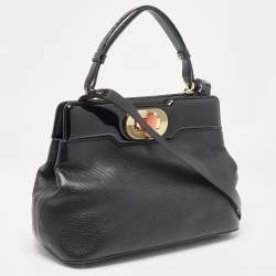 Pre Owned Bvlgari Black Patent and Leather Isabella Rossellini Tote