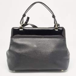 Pre Owned Bvlgari Black Patent and Leather Isabella Rossellini Tote