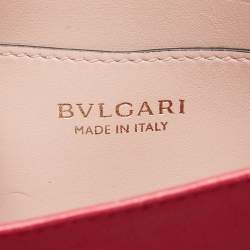 Pre Owned Bvlgari Red Leather Serpenti Forever Zip Around Wallet