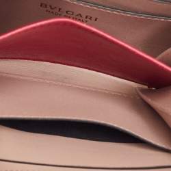 Pre Owned Bvlgari Red Leather Serpenti Forever Zip Around Wallet