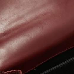 Pre Owned Bvlgari Burgundy Leather Small Serpenti Forever Top Handle Bag