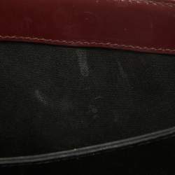 Pre Owned Bvlgari Burgundy Leather Small Serpenti Forever Top Handle Bag