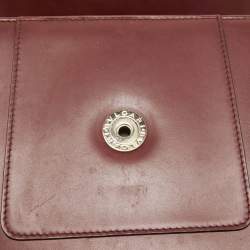 Pre Owned Bvlgari Burgundy Leather Small Serpenti Forever Top Handle Bag