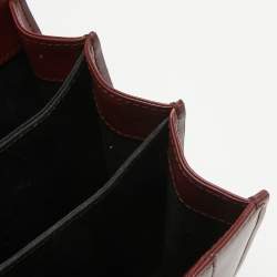 Pre Owned Bvlgari Burgundy Leather Small Serpenti Forever Top Handle Bag