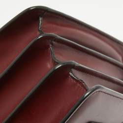 Pre Owned Bvlgari Burgundy Leather Small Serpenti Forever Top Handle Bag