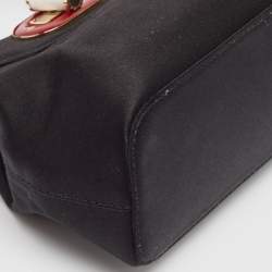 Bvlgari Black Satin Mini Isabella Rossellini Top Handle Bag