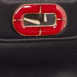 Bvlgari Black Satin Mini Isabella Rossellini Top Handle Bag