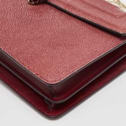 Pre Owned Bvlgari Burgundy Stingray and Leather Medium Serpenti Forever Shoulder Bag