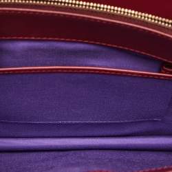 Pre Owned Bvlgari Burgundy Stingray and Leather Medium Serpenti Forever Shoulder Bag