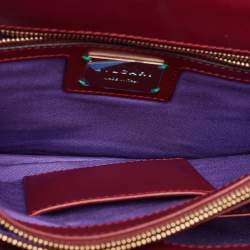 Pre Owned Bvlgari Burgundy Stingray and Leather Medium Serpenti Forever Shoulder Bag