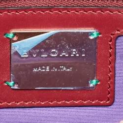 Pre Owned Bvlgari Burgundy Stingray and Leather Medium Serpenti Forever Shoulder Bag