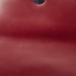 Pre Owned Bvlgari Burgundy Stingray and Leather Medium Serpenti Forever Shoulder Bag