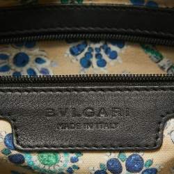 Pre Owned Bvlgari Black Leather Casa Fondata Embossed Satchel