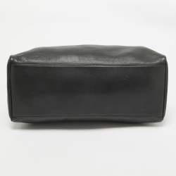 Pre Owned Bvlgari Black Leather Casa Fondata Embossed Satchel