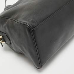 Pre Owned Bvlgari Black Leather Casa Fondata Embossed Satchel