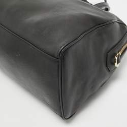 Pre Owned Bvlgari Black Leather Casa Fondata Embossed Satchel