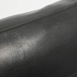 Pre Owned Bvlgari Black Leather Casa Fondata Embossed Satchel