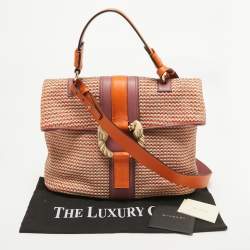 Pre Owned حقيبة كتف بلغاري ليوني جلد مزخرف بني