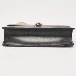 Bvlgari Black Leather Serpenti Forever Patch Chain Clutch