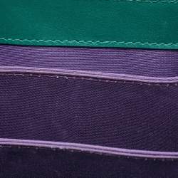 Pre Owned Bvlgari Green Leather Small Serpenti Forever Top Handle Bag