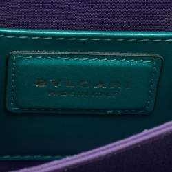 Pre Owned Bvlgari Green Leather Small Serpenti Forever Top Handle Bag