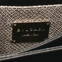 Bvlgari Silver/Beige Karung Leather Small Serpenti Forever Top Handle Bag