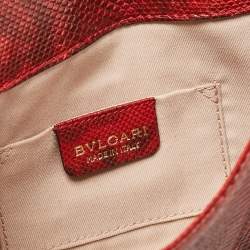 Bvlgari Red/Black Karung Leather Serpenti Forever Crossbody Bag