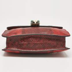 Bvlgari Red/Black Karung Leather Serpenti Forever Crossbody Bag