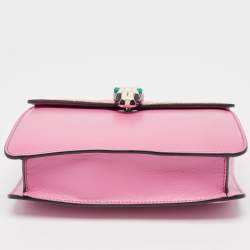 Bvlgari Pink Leather and Stingray  Small Serpenti Forever Shoulder Bag