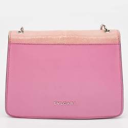 Bvlgari Pink Leather and Stingray  Small Serpenti Forever Shoulder Bag