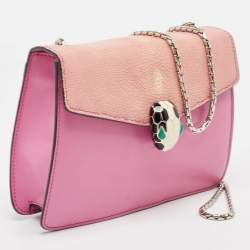 Bvlgari Pink Leather and Stingray  Small Serpenti Forever Shoulder Bag