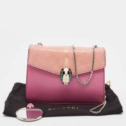 Bvlgari Pink Leather and Stingray  Small Serpenti Forever Shoulder Bag