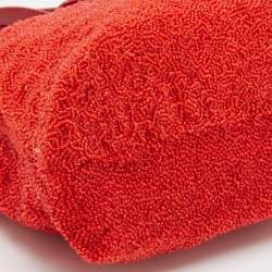 Pre Owned Bvlgari Red Beads and Patent Leather Flap Tote