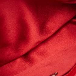 Pre Owned Bvlgari Red Beads and Patent Leather Flap Tote