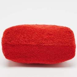 Pre Owned Bvlgari Red Beads and Patent Leather Flap Tote