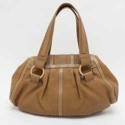 Bvlgari Beige Leather Chandra Shoulder Bag